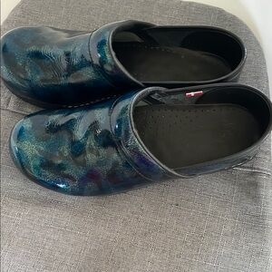 Sanita Women's Blue and Black Clogs